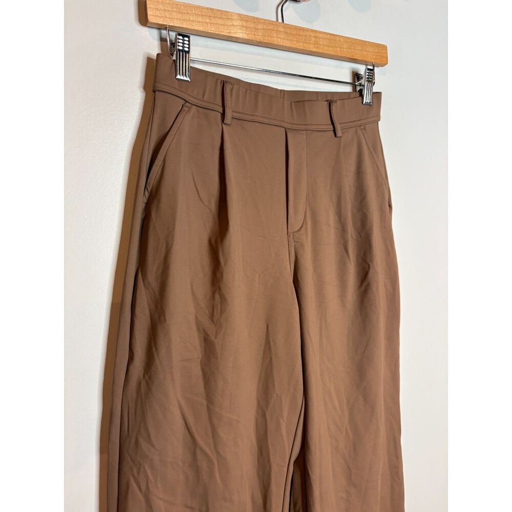 Halara tan pull on wide leg trouser pants - Picture 3 of 5